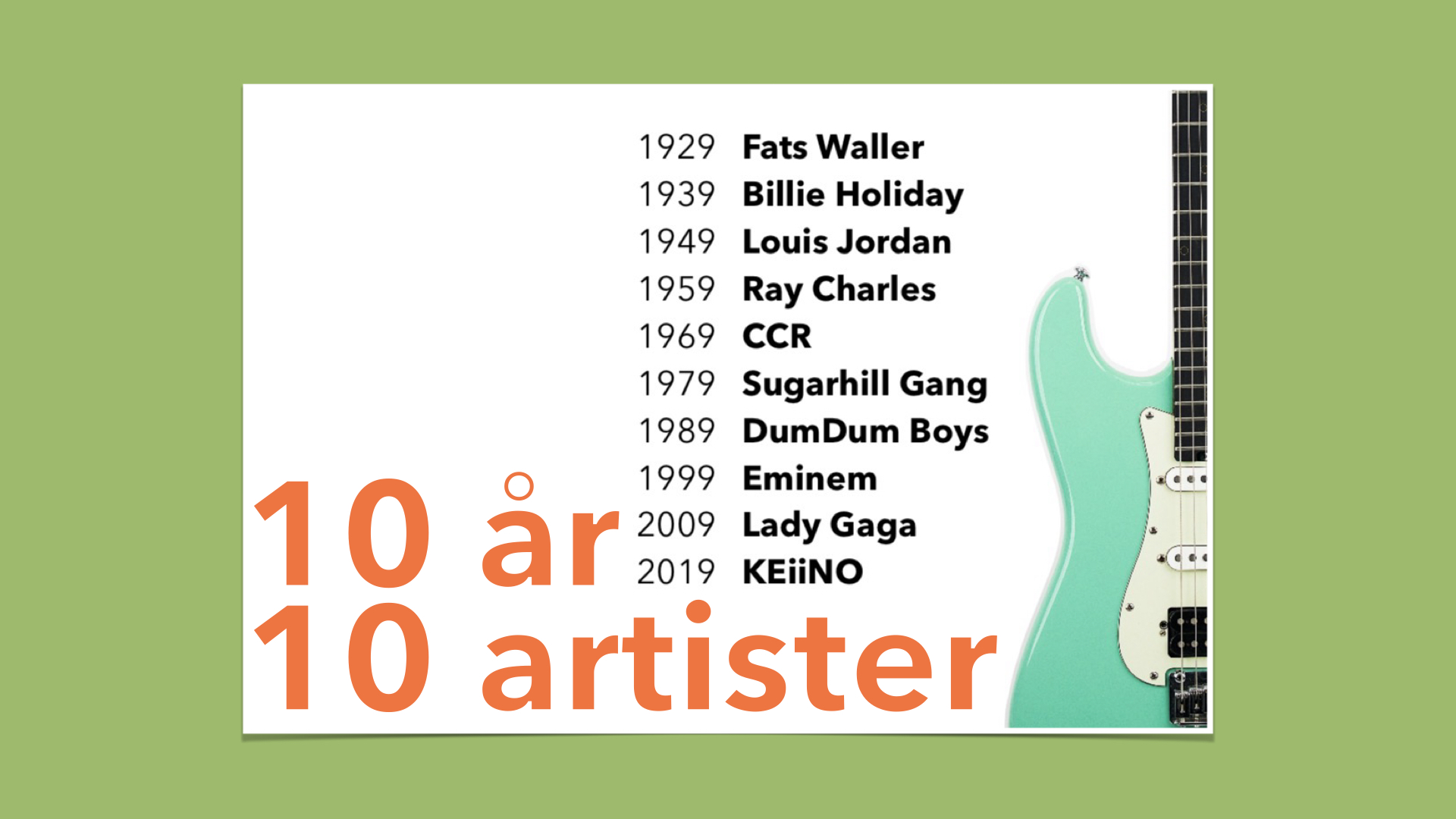 10 låter 10 artister